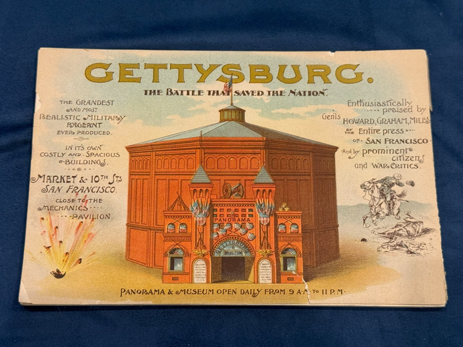 1890 Native Sons SF Souvenir Program H.S. Crocker Litho Gettysburg Cover