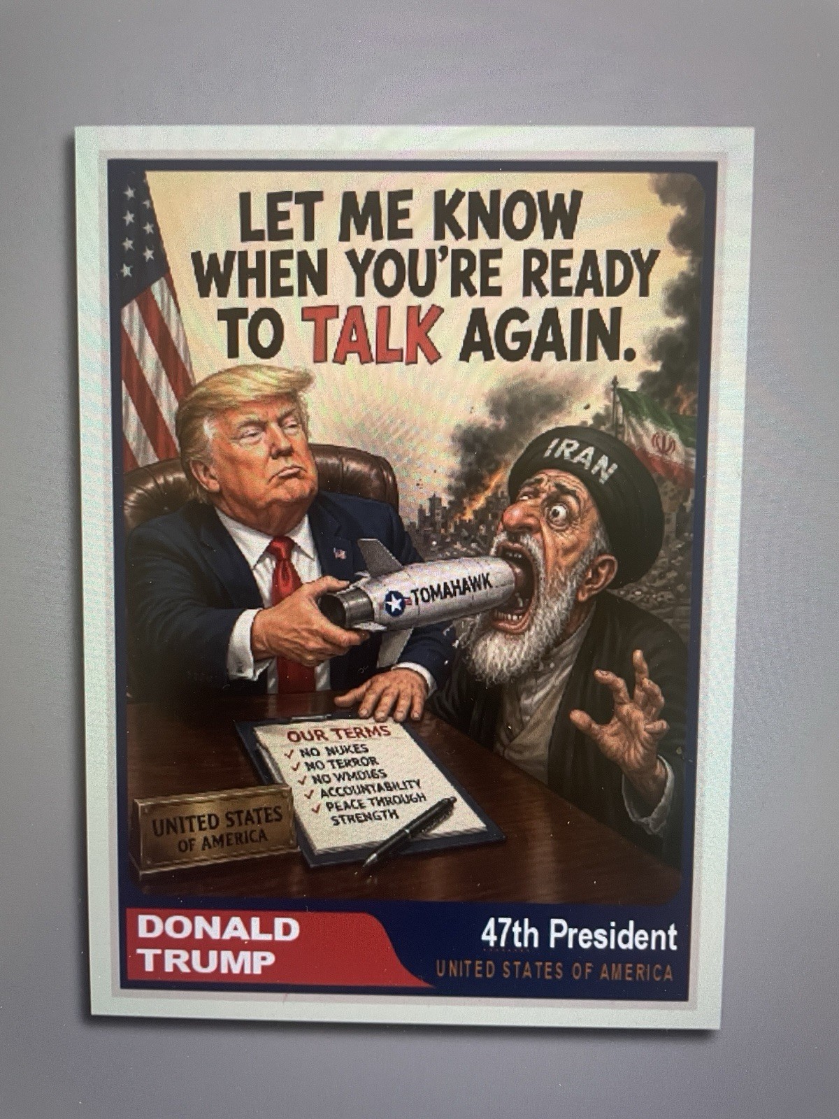 ”Custom ACEO American 🇺🇸 Donald  Trump Let Me Know When Your Ready