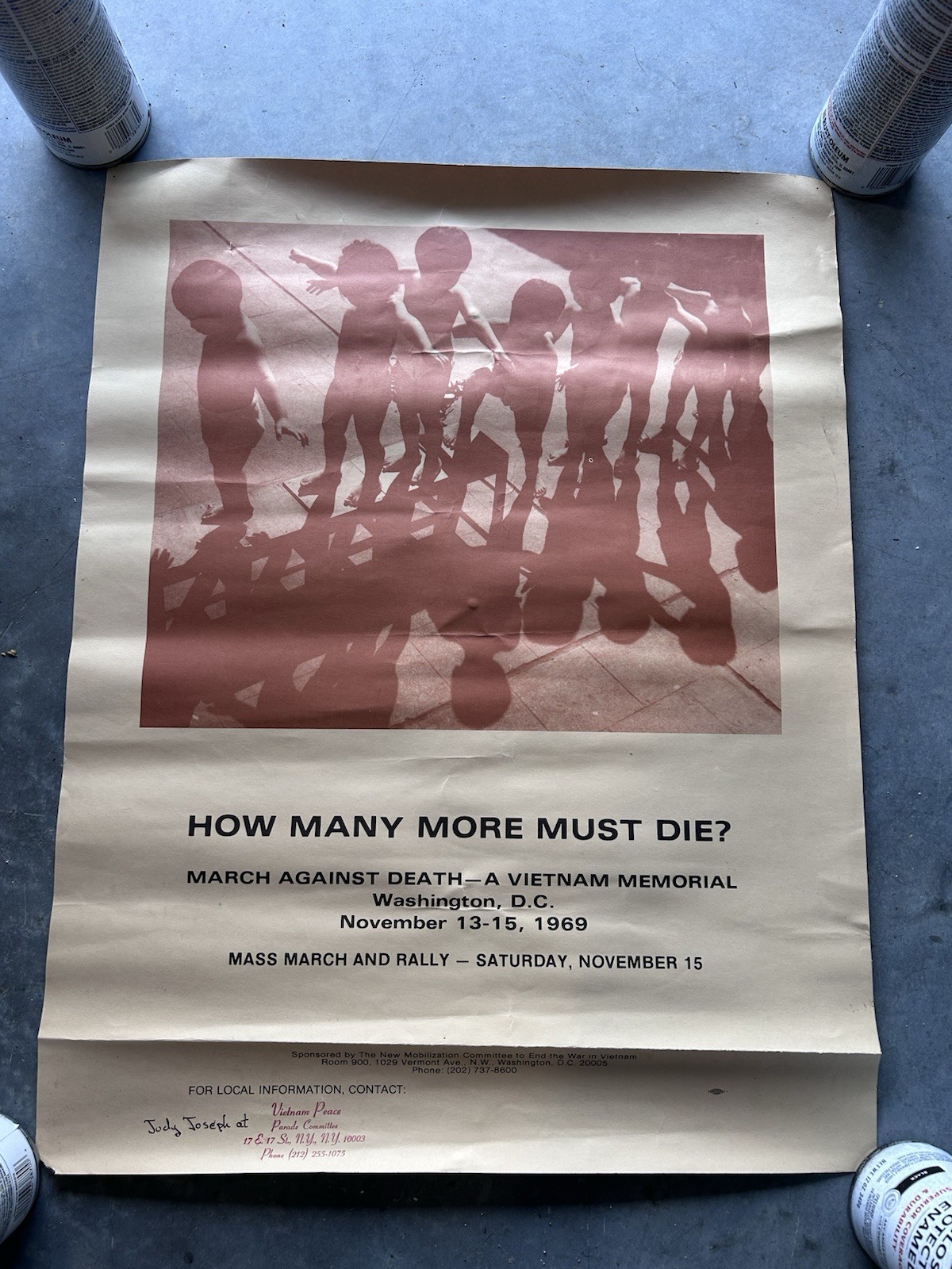 Vintage Vietnam Protest Poster RARE 1969 March Against Death Washington DC