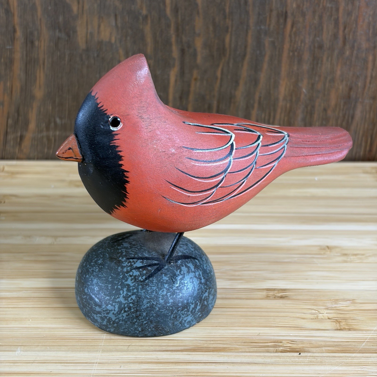 Vintage 1999 Starr Decoys Gary Star Cardinal Carved Basswood Figure Vintage 1999 Starr Decoys Gary Star Cardinal Carved Basswood Figure
