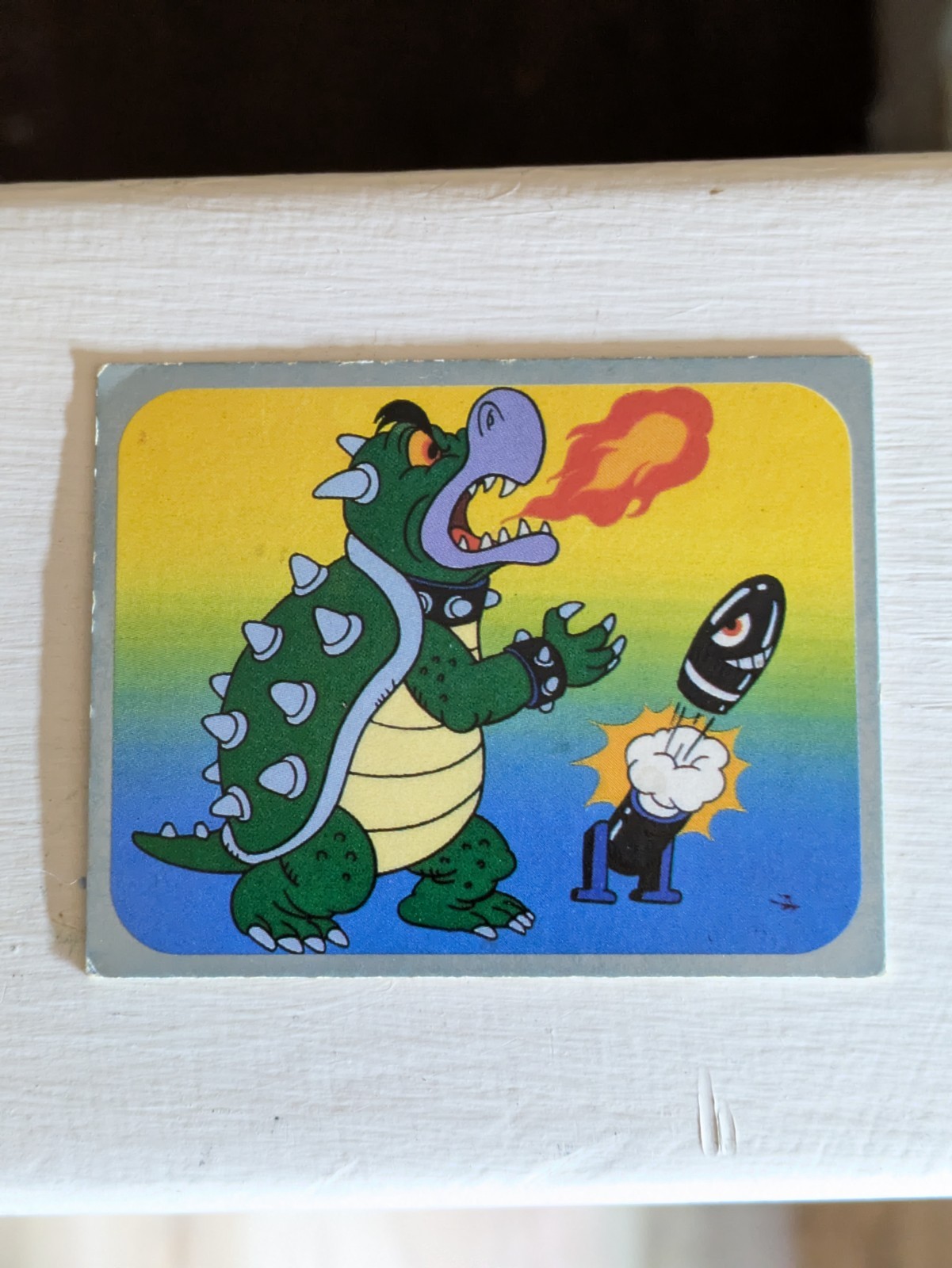 vtg rare 1985 Nintendo Amada Super Mario Bros Mini Card - Bowser Rookie vtg rare 1985 Nintendo Amada Super Mario Bros Mini Card - Bowser Rookie