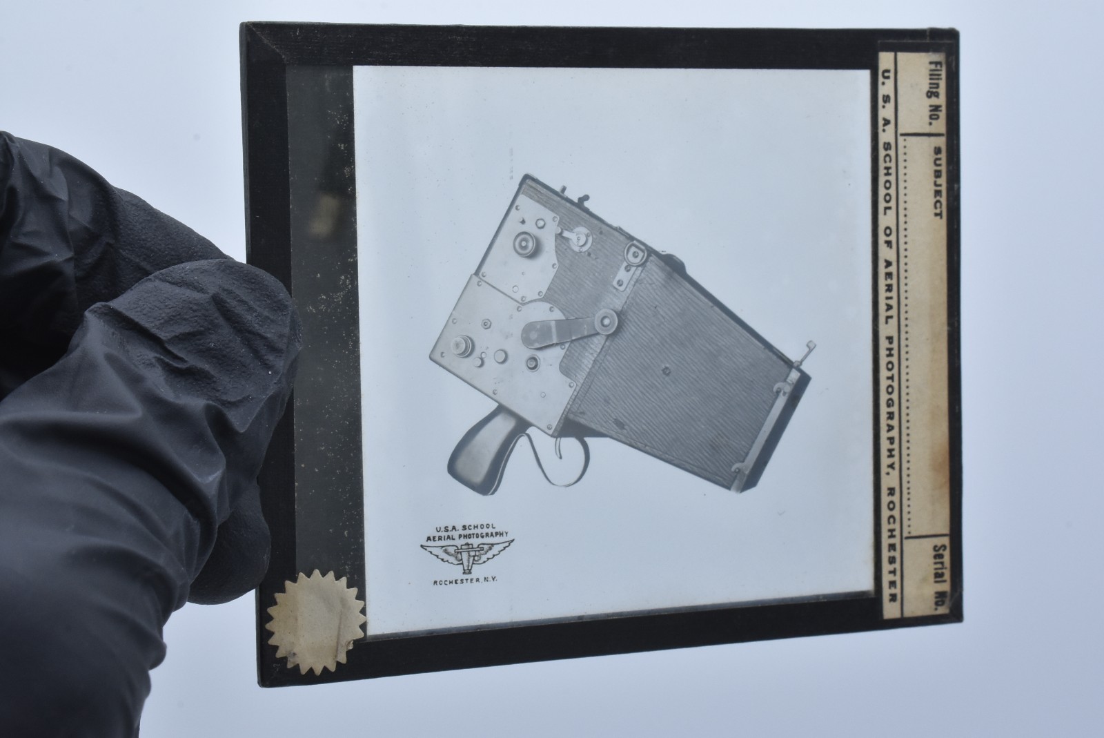 WWI 1918-1919 School of Aerial Photography Glass Slide Aero Camera