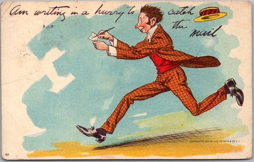 Vintage 1910 Comic Greetings Postcard 