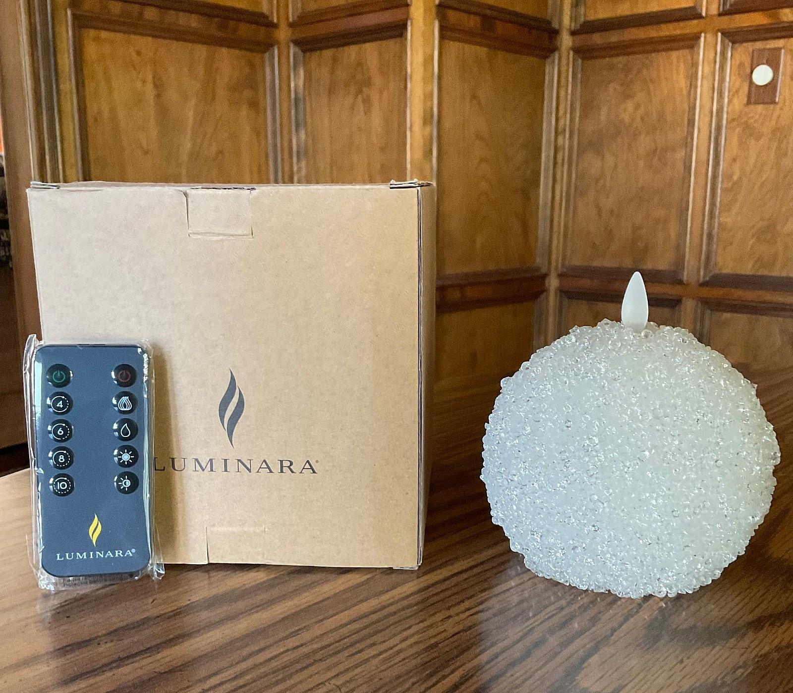 Luminara Flameless Crystal Bead Sphere In WHITE - New & FREE FAST SHIPPING - Luminara Flameless Crystal Bead Sphere In WHITE - New & FREE FAST SHIPPING -