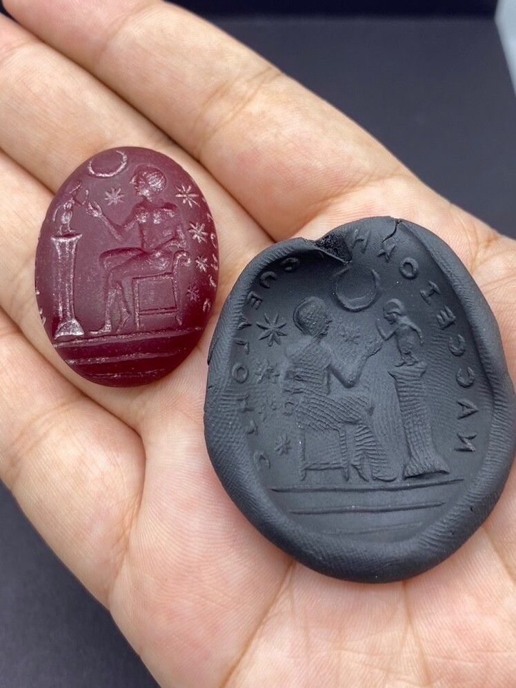 Rare Near Eastern Roman Greek Carnelian Intaglio Seal Stone Stamp Cabochan Rare Near Eastern Roman Greek Carnelian Intaglio Seal Stone Stamp Cabochan