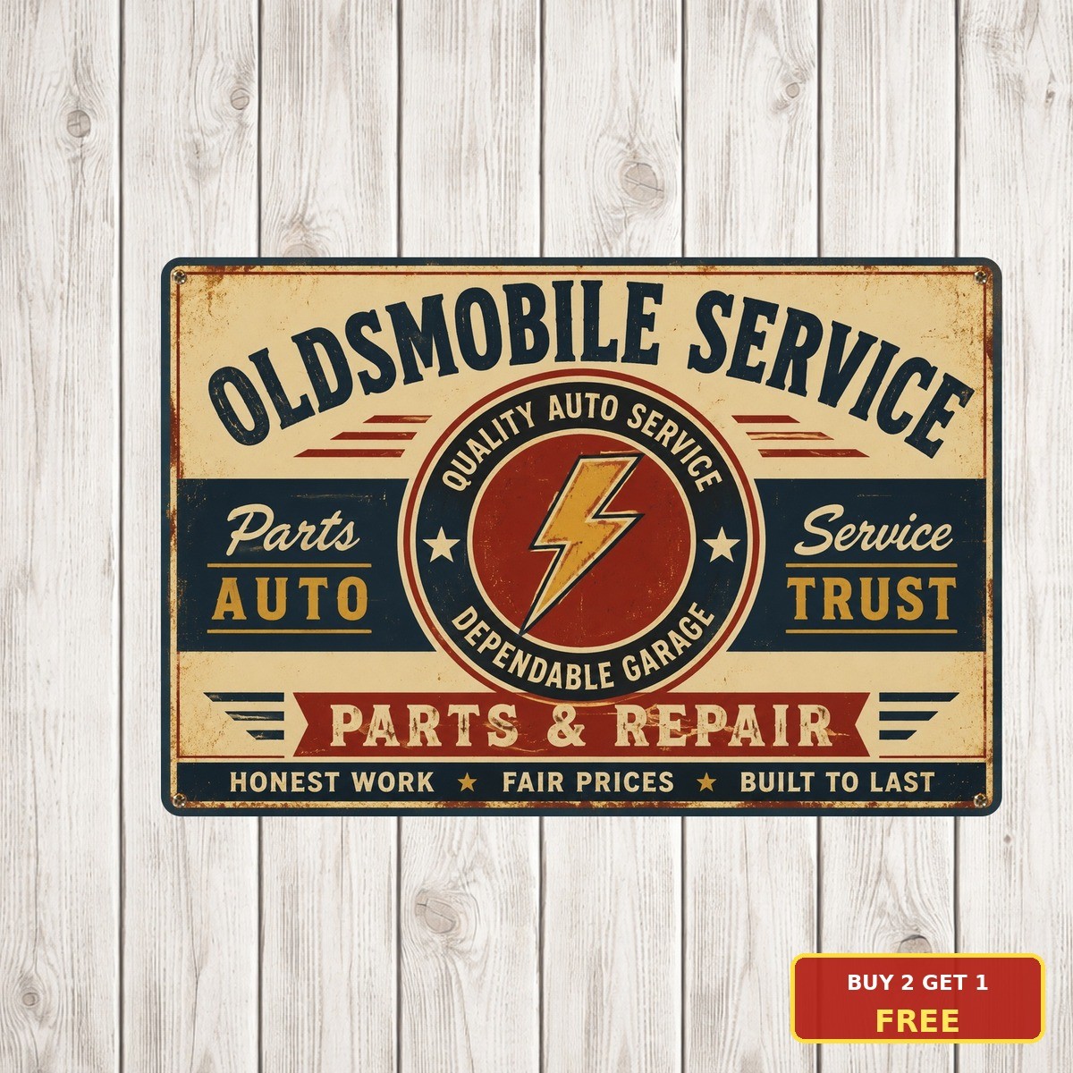 Oldsmobile Auto Service Repair Parts Metal Sign Retro Garage Gas Station Plaque