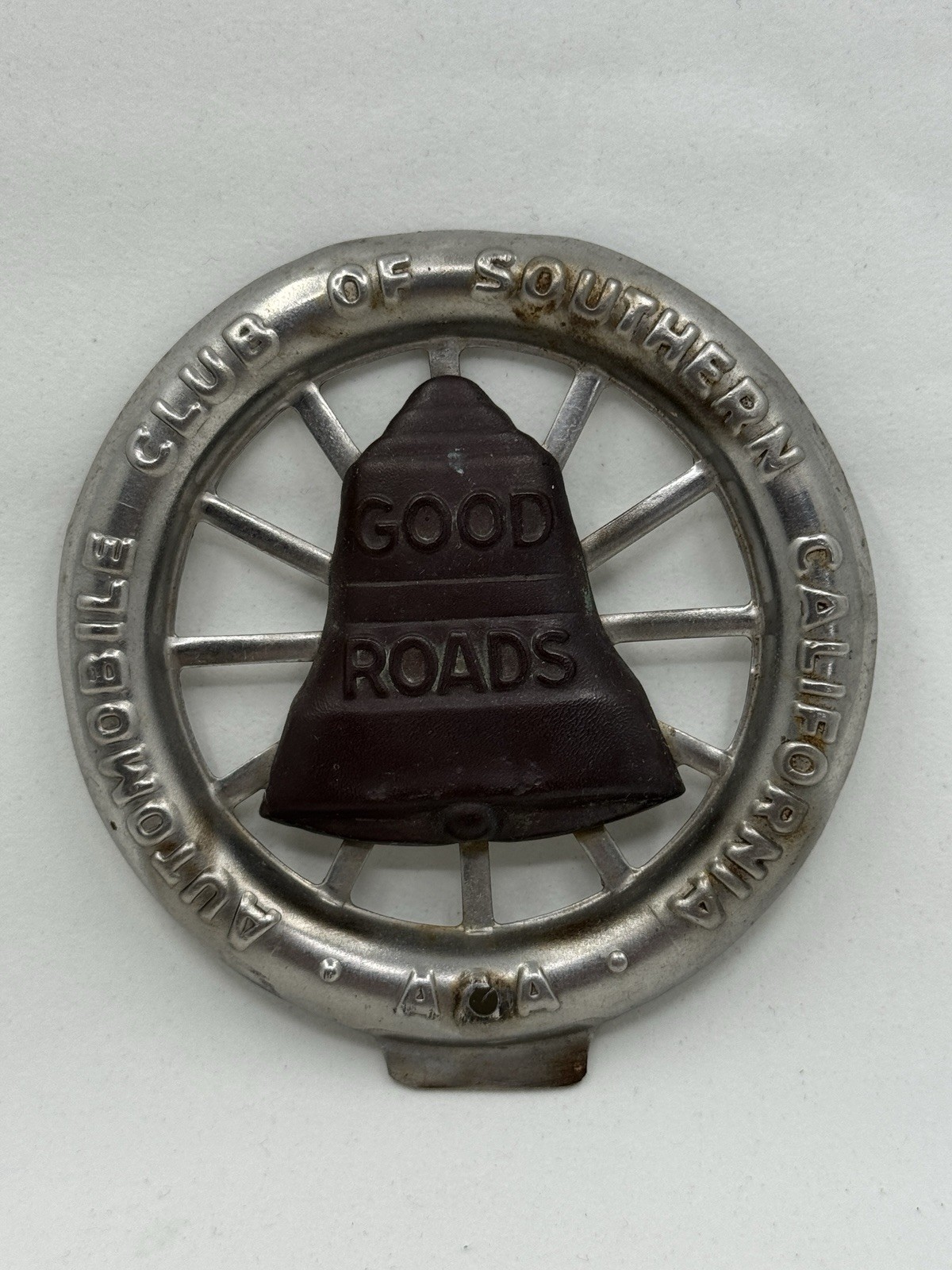 Vintage Original Automobile Club Of Southern California Good Roads Badge Emblem