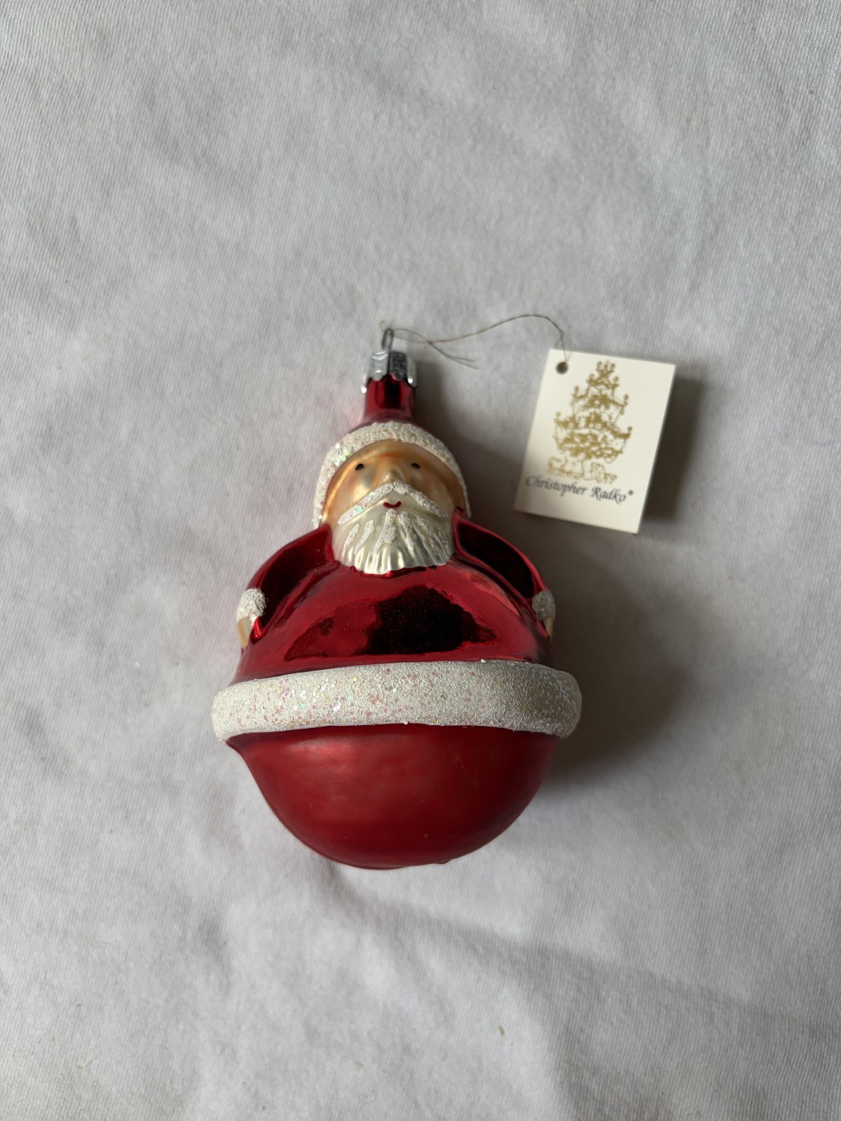 Vintage Christopher Radko Roly Poly Santa Glass Ornament 4.5 Vintage Christopher Radko Roly Poly Santa Glass Ornament 4.5