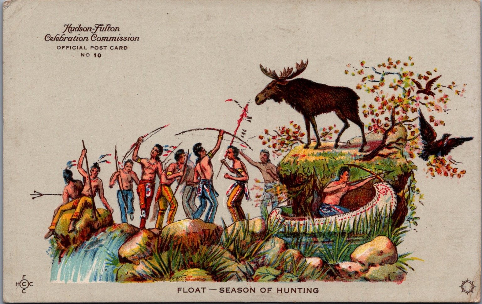 1909 Hudson-Fulton Celebration Official Postcard No. 10 - Season of Hunting