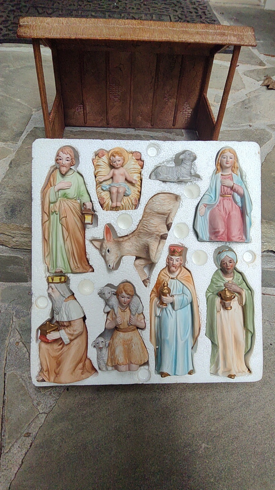 VTG Homco 9pc Porcelain Bisque Holiday Christmas Nativity Set #5603 1982 +Creche VTG Homco 9pc Porcelain Bisque Holiday Christmas Nativity Set #5603 1982 +Creche