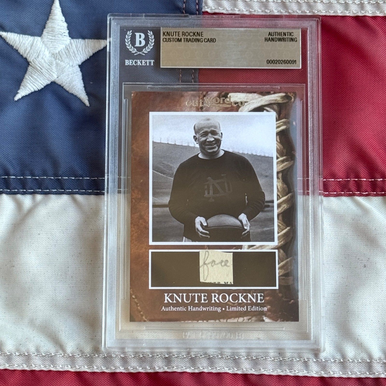 Knute Rockne Beckett Encapsulated Handwriting Removed from Notre Dame Textbook