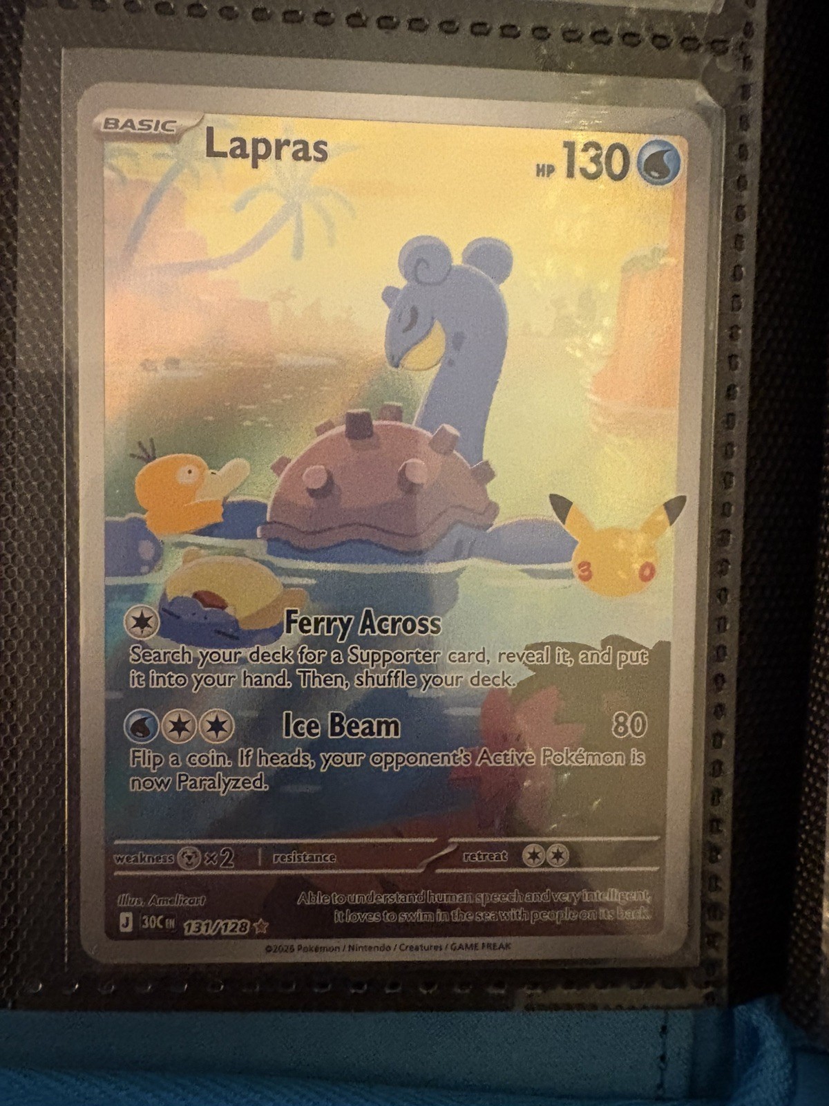Pokemon Lapras 131/128 30th Anniversary NM Pokemon Lapras 131/128 30th Anniversary NM
