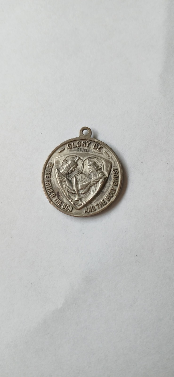 Sterling Silver Holy Trinity Virgin Mary Catholic Religious Medal Pendant 4g