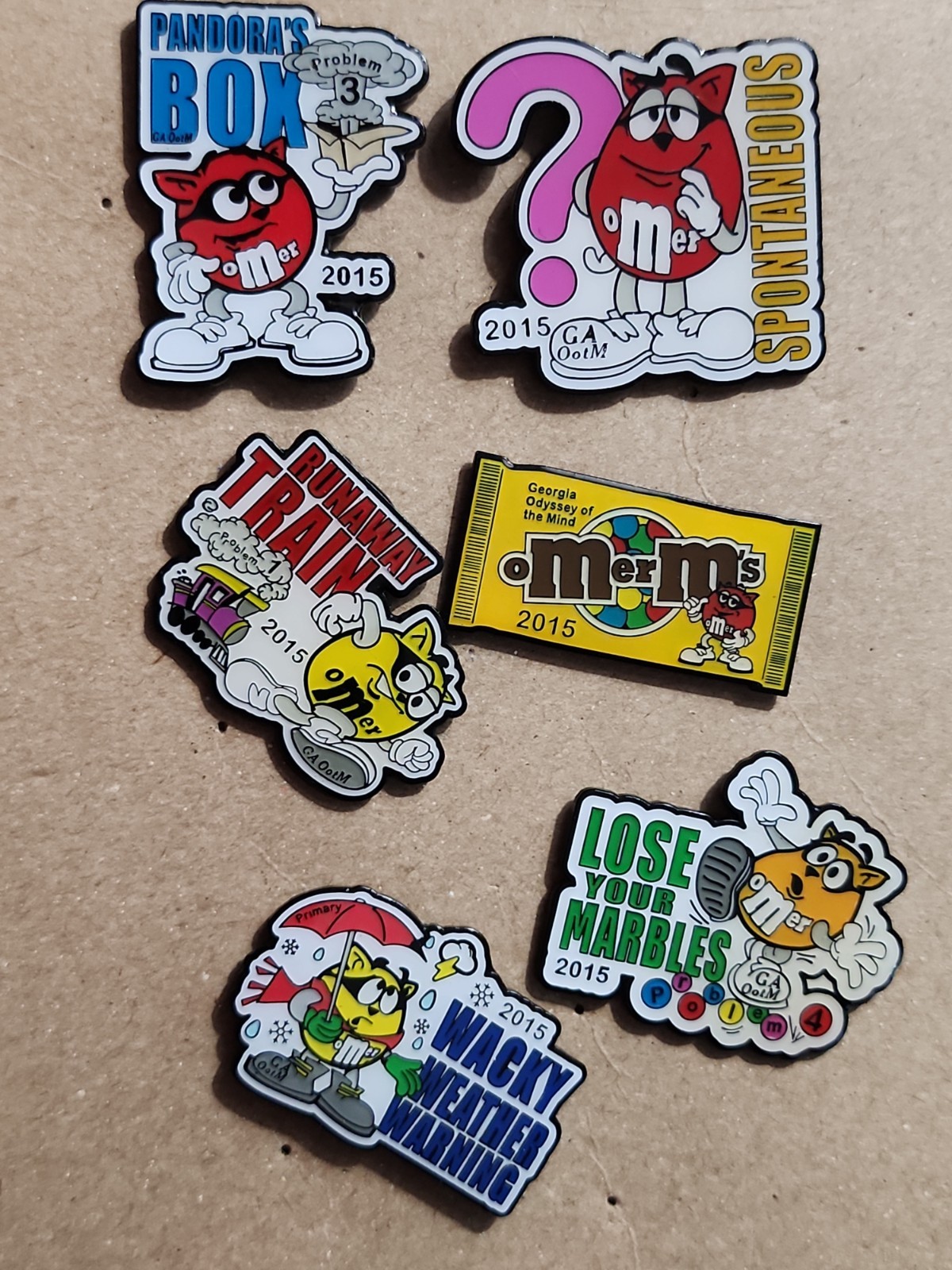 2015 Georgia Odyssey Of The Mind OOTM M&M Theme Trading Pins SIX Pins 2015 Georgia Odyssey Of The Mind OOTM M&M Theme Trading Pins SIX Pins