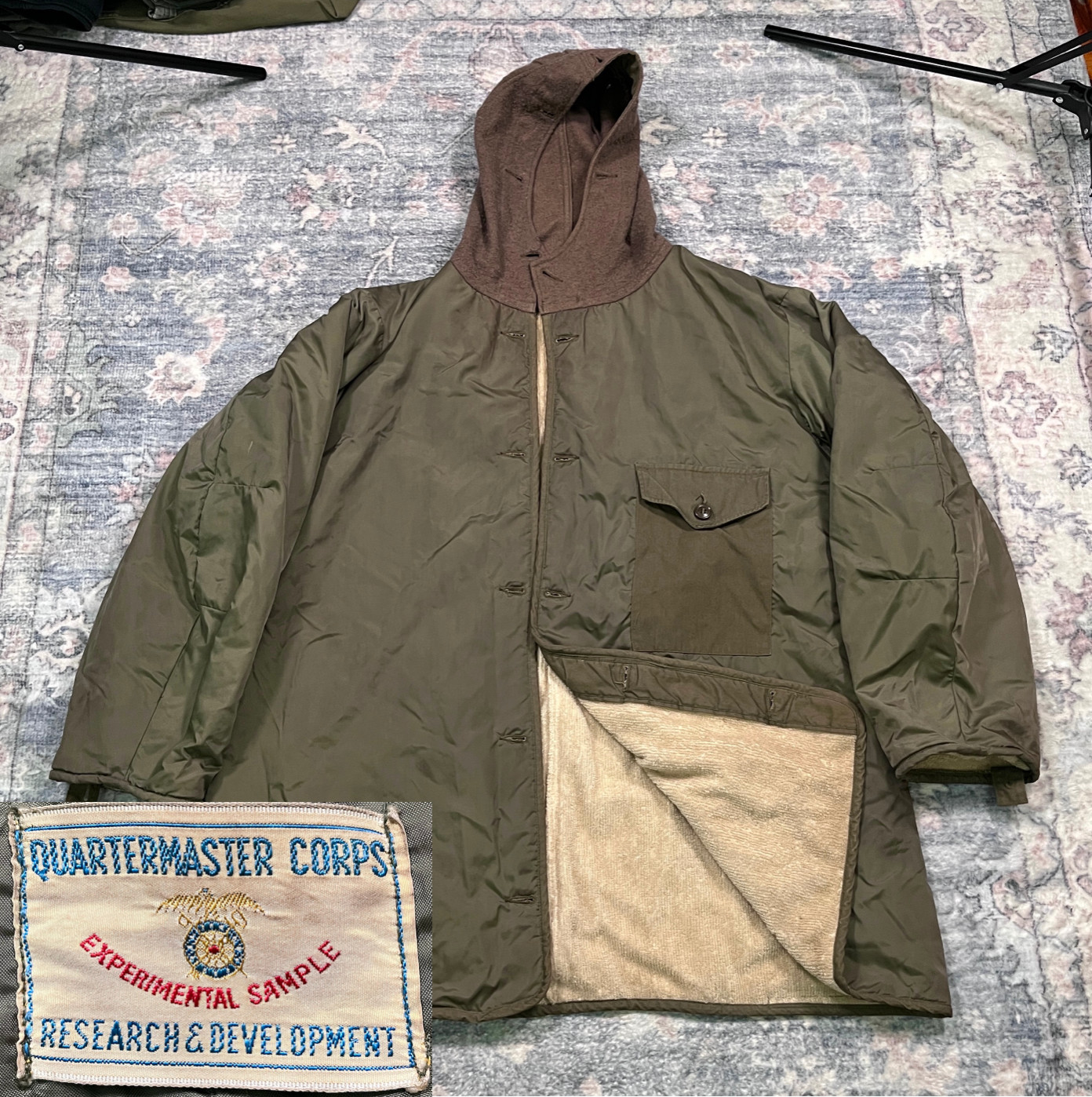 RARE US Quartermaster Corps Experimental Sample Liner Jacket Army USAF Terry VTG