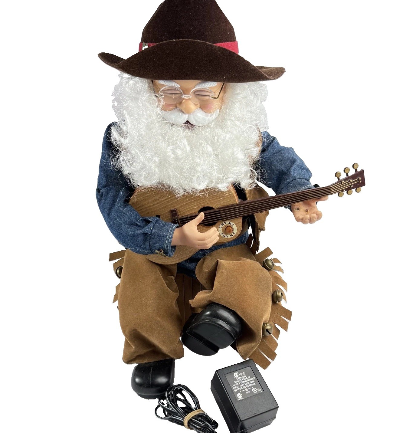 Vintage Musical Cowboy Santa Claus Figure 15\