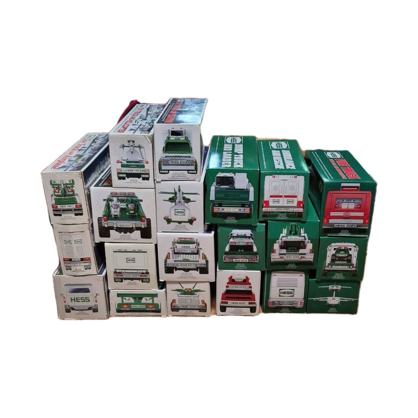 2000-2024 Hess Truck Lot w/ Original Boxes 22 Trucks (missing 2001, 2005, 2014)