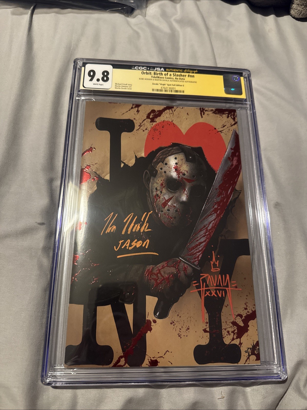 ORBIT: BIRTH OF A SLASHER CGC 9.8 •2x SIGNED KANE HODDER (Jason) Zavala Foil ORBIT: BIRTH OF A SLASHER CGC 9.8 •2x SIGNED KANE HODDER (Jason) Zavala Foil