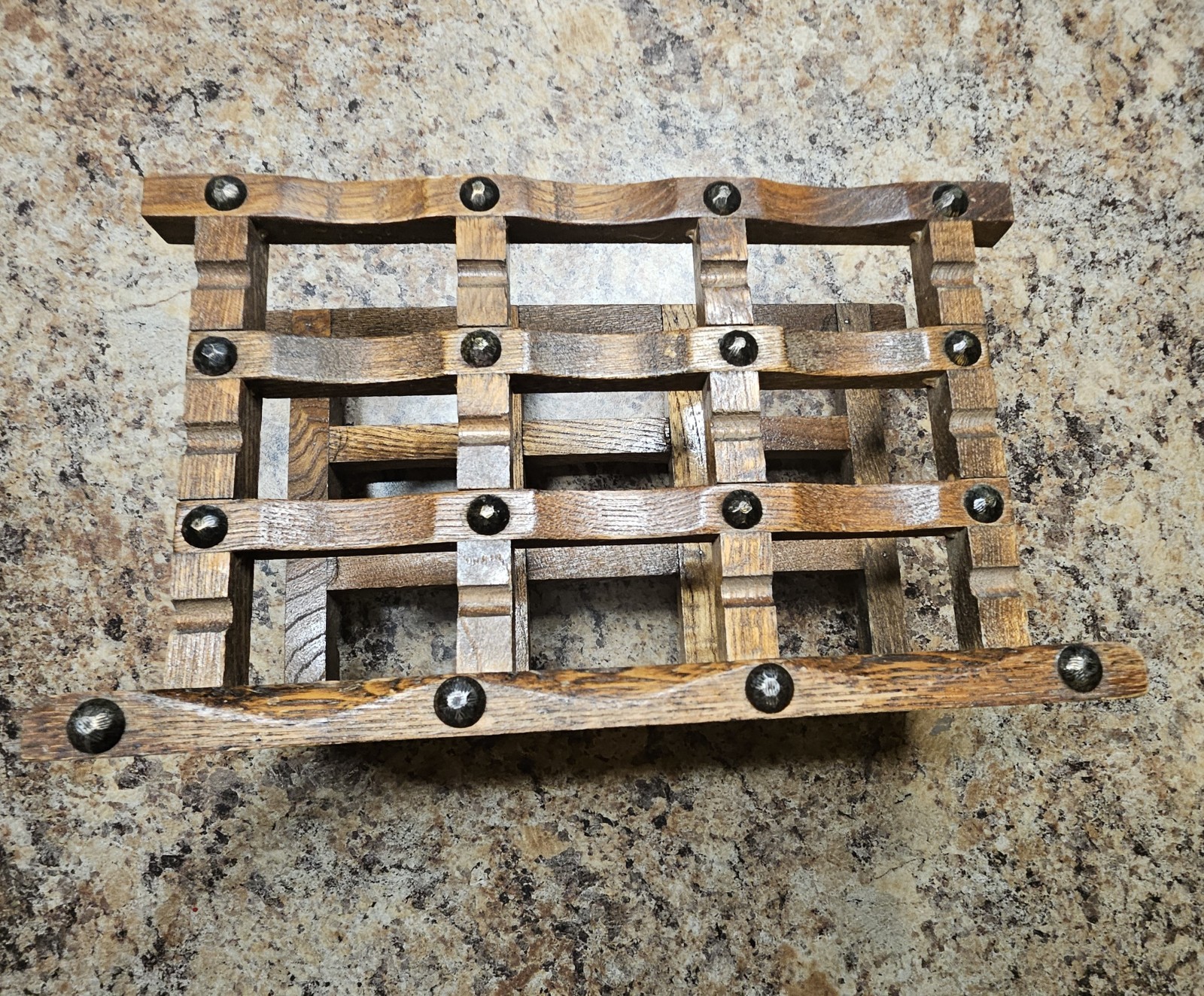 Vintage Napkinholder Wood and Rivets Mid Century Modern MCM Retro Boho 1960s 70s Vintage Napkinholder Wood and Rivets Mid Century Modern MCM Retro Boho 1960s 70s