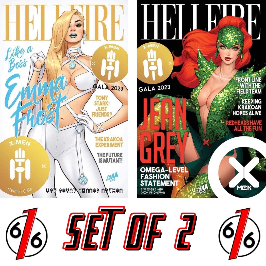 🔥✖️ EMMA FROST & JEAN GREY DAVID NAKAYAMA Hellfire Gala 2023 Variant Set 🔥✖️ EMMA FROST & JEAN GREY DAVID NAKAYAMA Hellfire Gala 2023 Variant Set