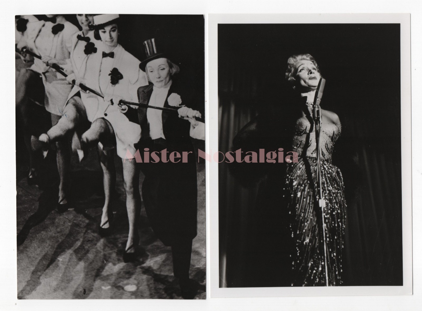 Marlene Dietrich 1959 Paris Stage Performance – Vintage 2 Photo Set