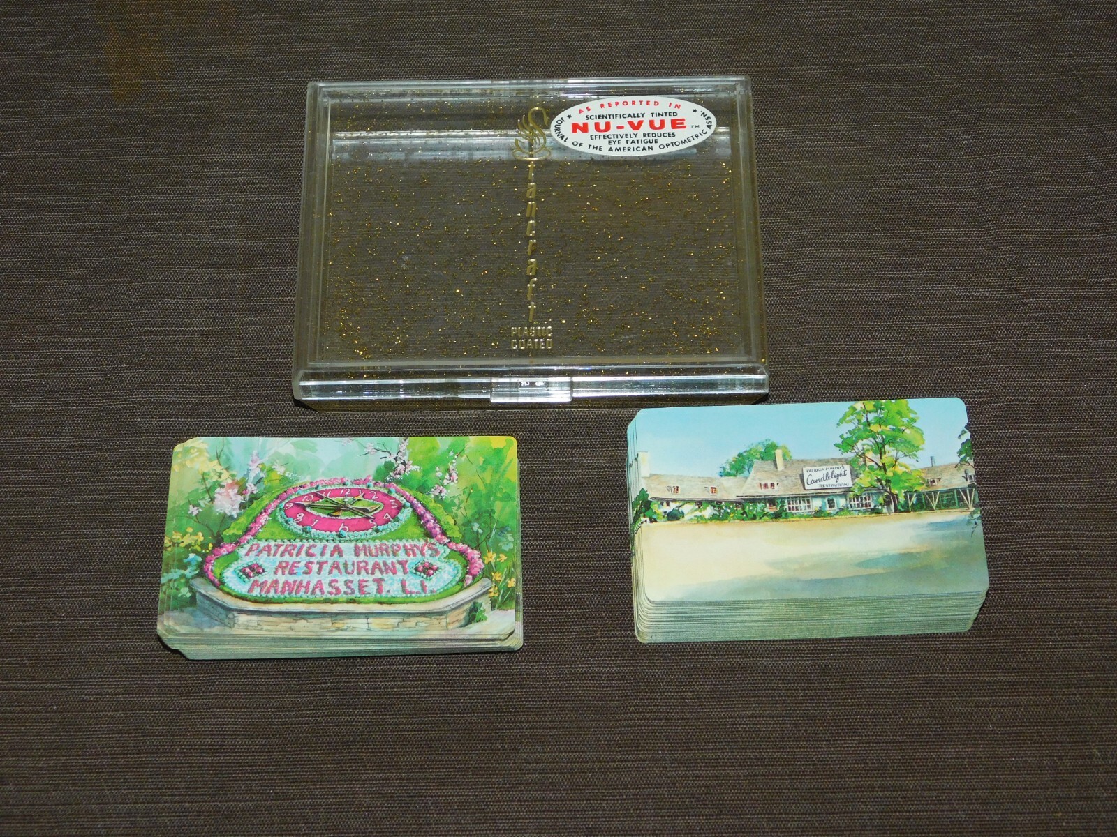 VINTAGE 2 DECKS  PLAYING CARDS PATRICIA MURPHY'S RESTAURANT MANHASSET L.I.