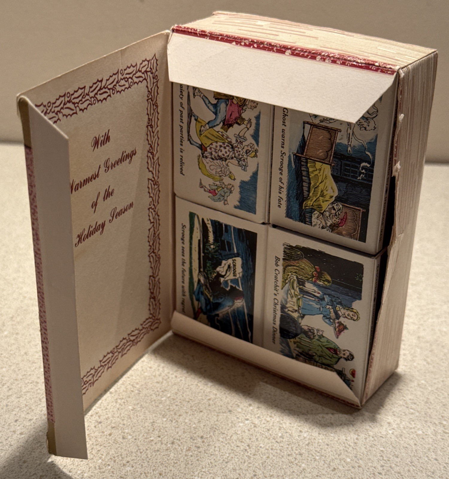 Vintage A Christmas Carol Set of 8 Unused Scene Matchboxes With Book Box Vintage A Christmas Carol Set of 8 Unused Scene Matchboxes With Book Box