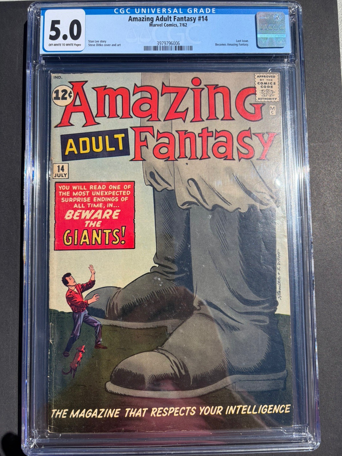 Amazing Adult Fantasy 14 1962 Marvel Comics CGC VG/F 5.0 Professor X Prototype