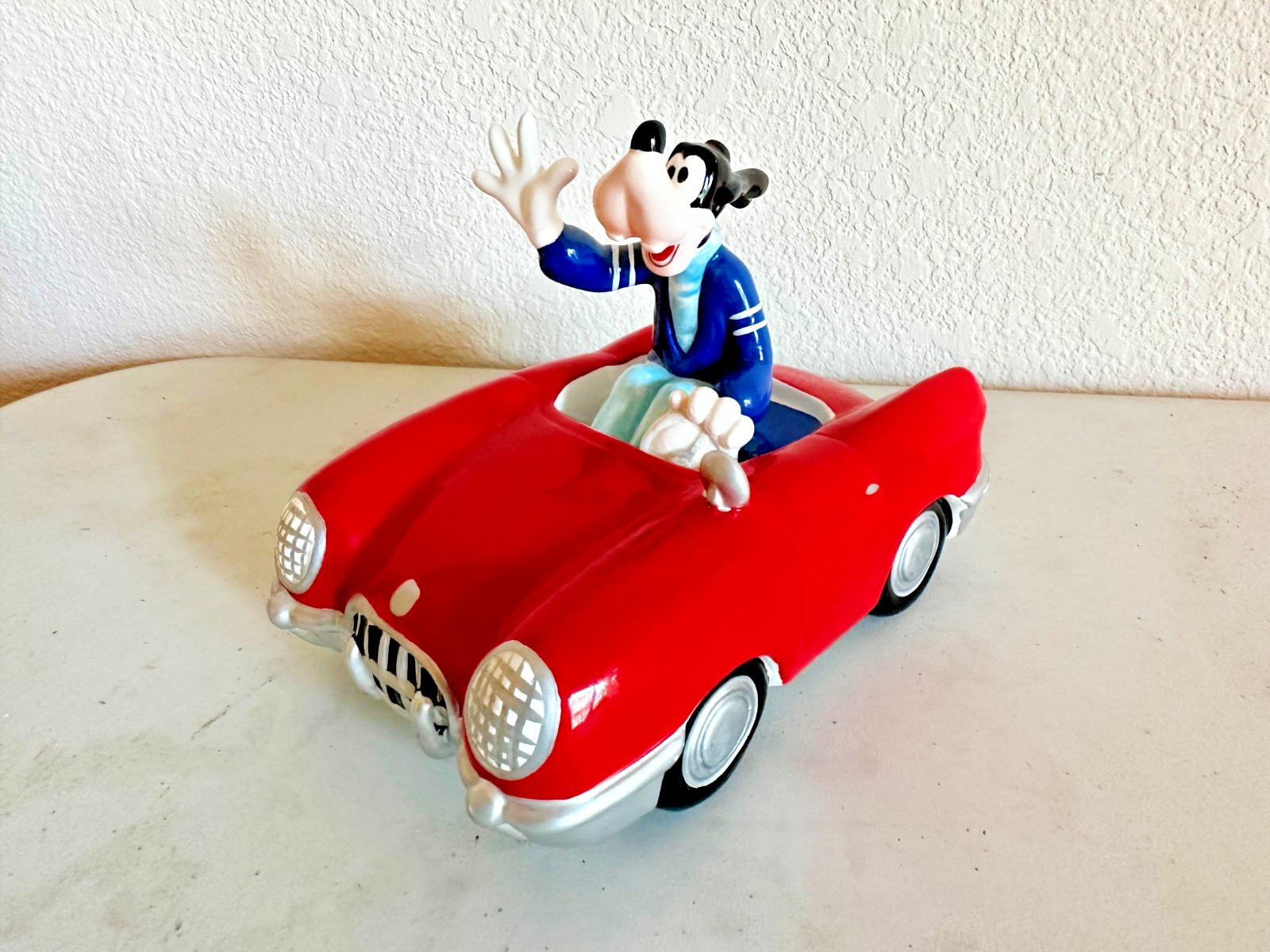 Schmid Disney Musical Collectible Goofy in Red Car \