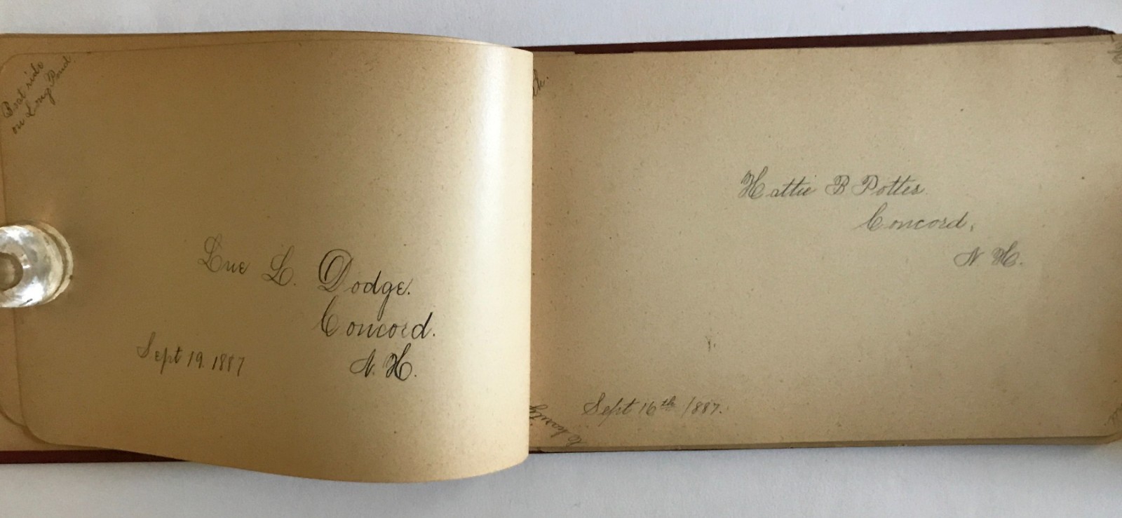 1887 Concord, New Hampshire - Autograph Book, High School Girl named Florence 1887 Concord, New Hampshire - Autograph Book, High School Girl named Florence