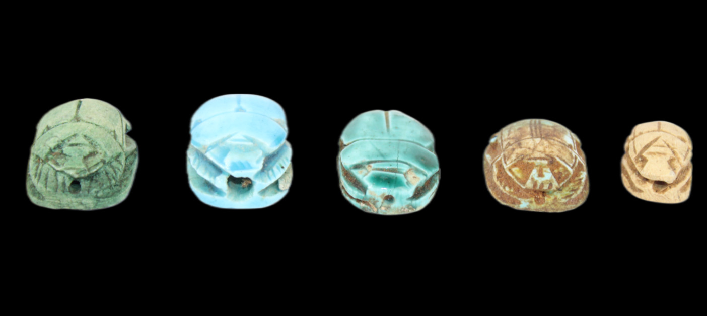5 Pharaonic Ancient Egyptian Scarabs Tomb Amulets Stone Egypt History