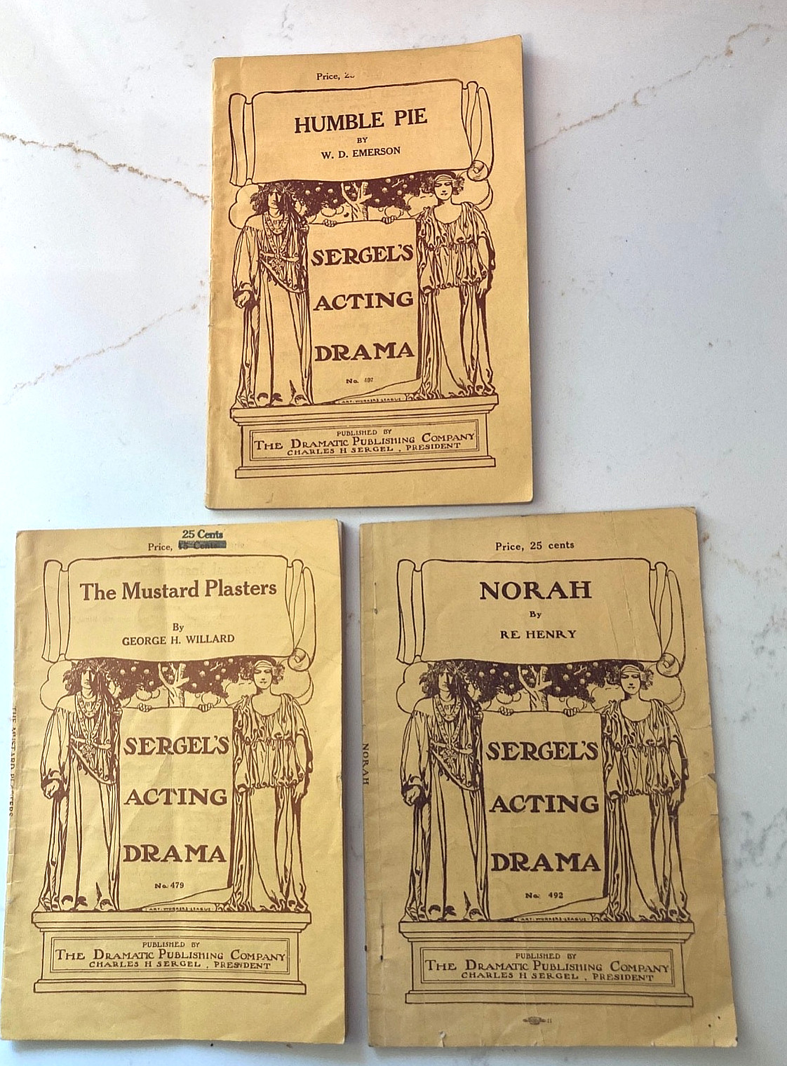 1900s Sergel\'s Acting Dramas - 3 Plays / Norah, Humble Pie, The Mustard Plasters