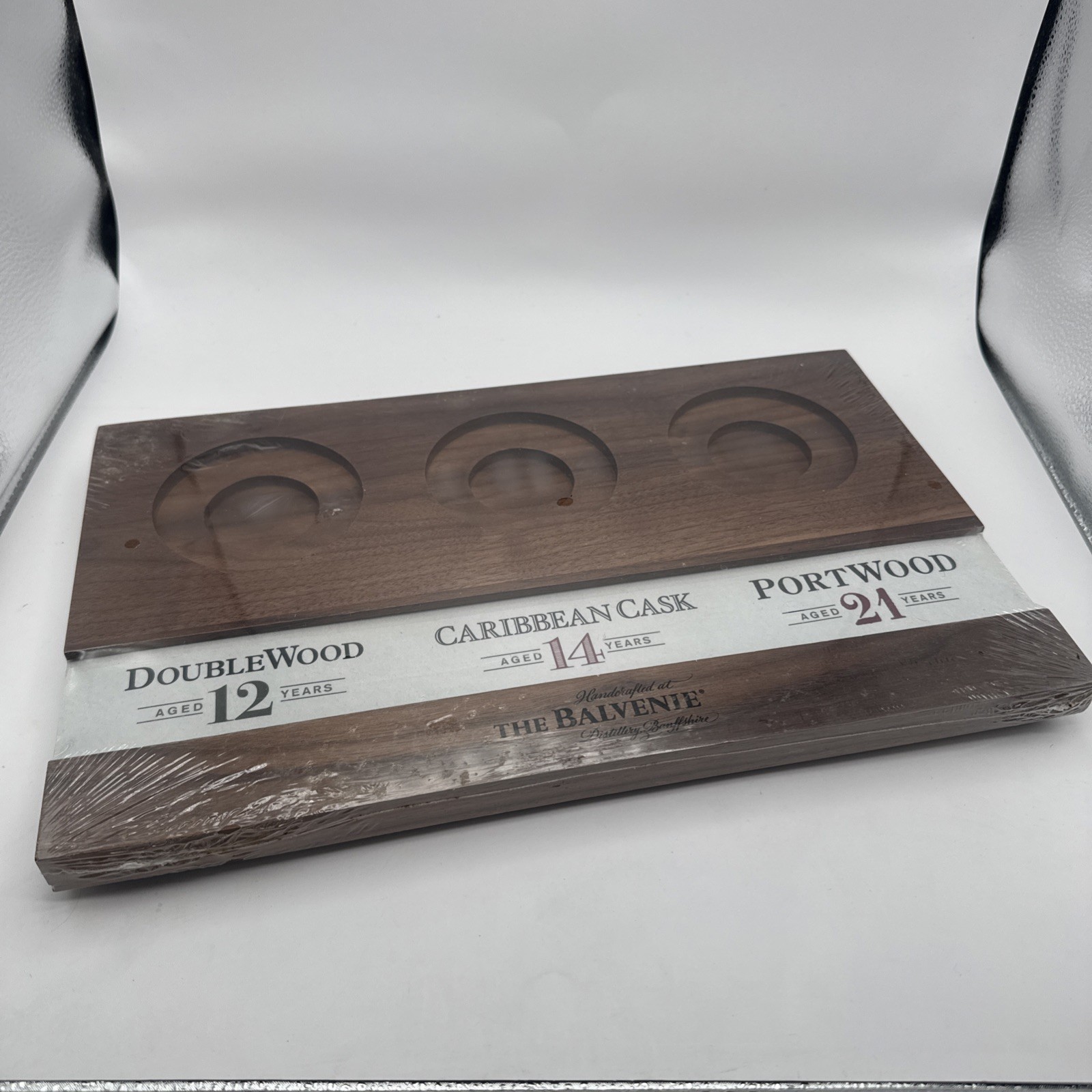 The Balvenie Flight Tray Wood Single Malt Scotch Whiskey NEW The Balvenie Flight Tray Wood Single Malt Scotch Whiskey NEW