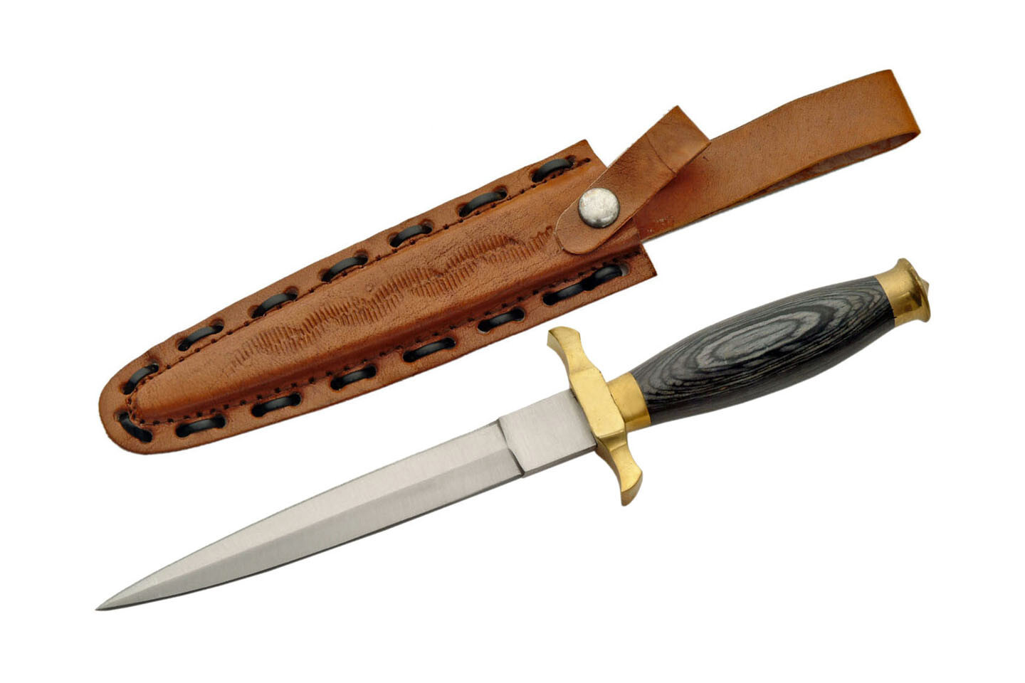 NEW Medieval Dagger Gray Wood Handle Stainless Blade Knife Leather Sheath 10.5 NEW Medieval Dagger Gray Wood Handle Stainless Blade Knife Leather Sheath 10.5