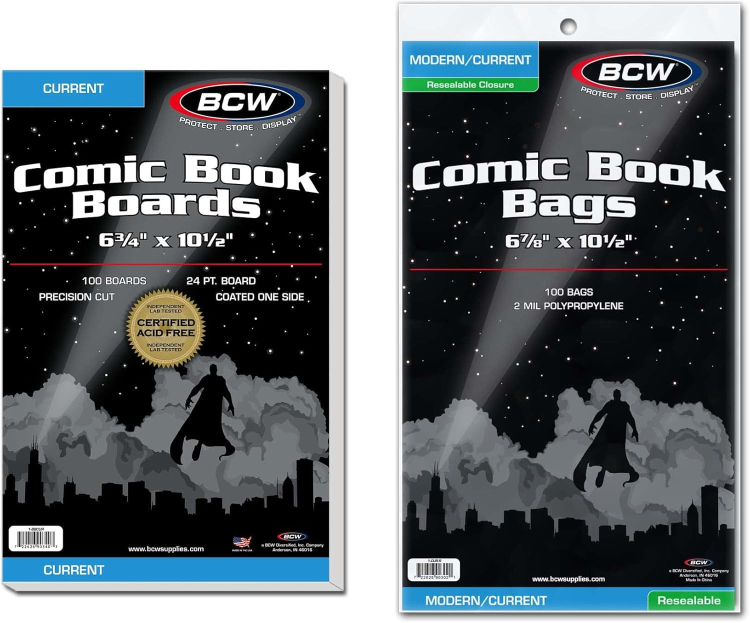 Resealable Current Comic Book Combo Pack | 100 Pack for Acid-Free Backing Resealable Current Comic Book Combo Pack | 100 Pack for Acid-Free Backing