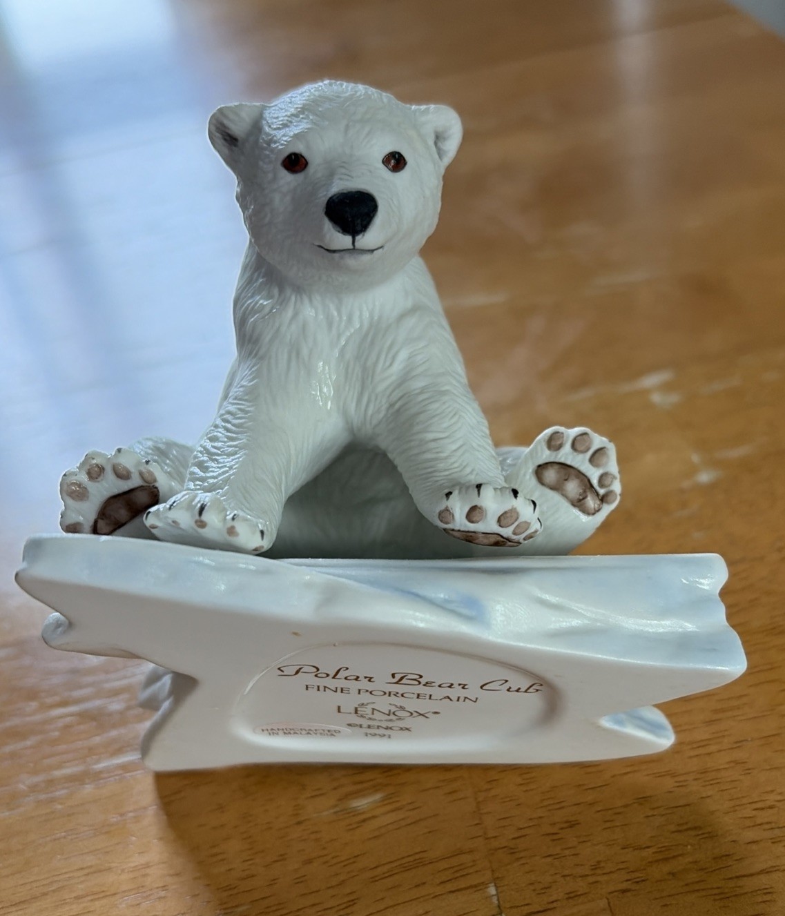 Vintage Lenox 1991 Polar Bear Cub on Iceberg Fine Porcelain Figurine  