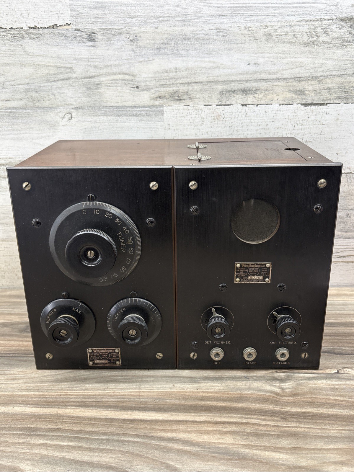 1920's Westinghouse RA/DA Amateur Experimental Radio Receiver Detector Amplifier 1920's Westinghouse RA/DA Amateur Experimental Radio Receiver Detector Amplifier