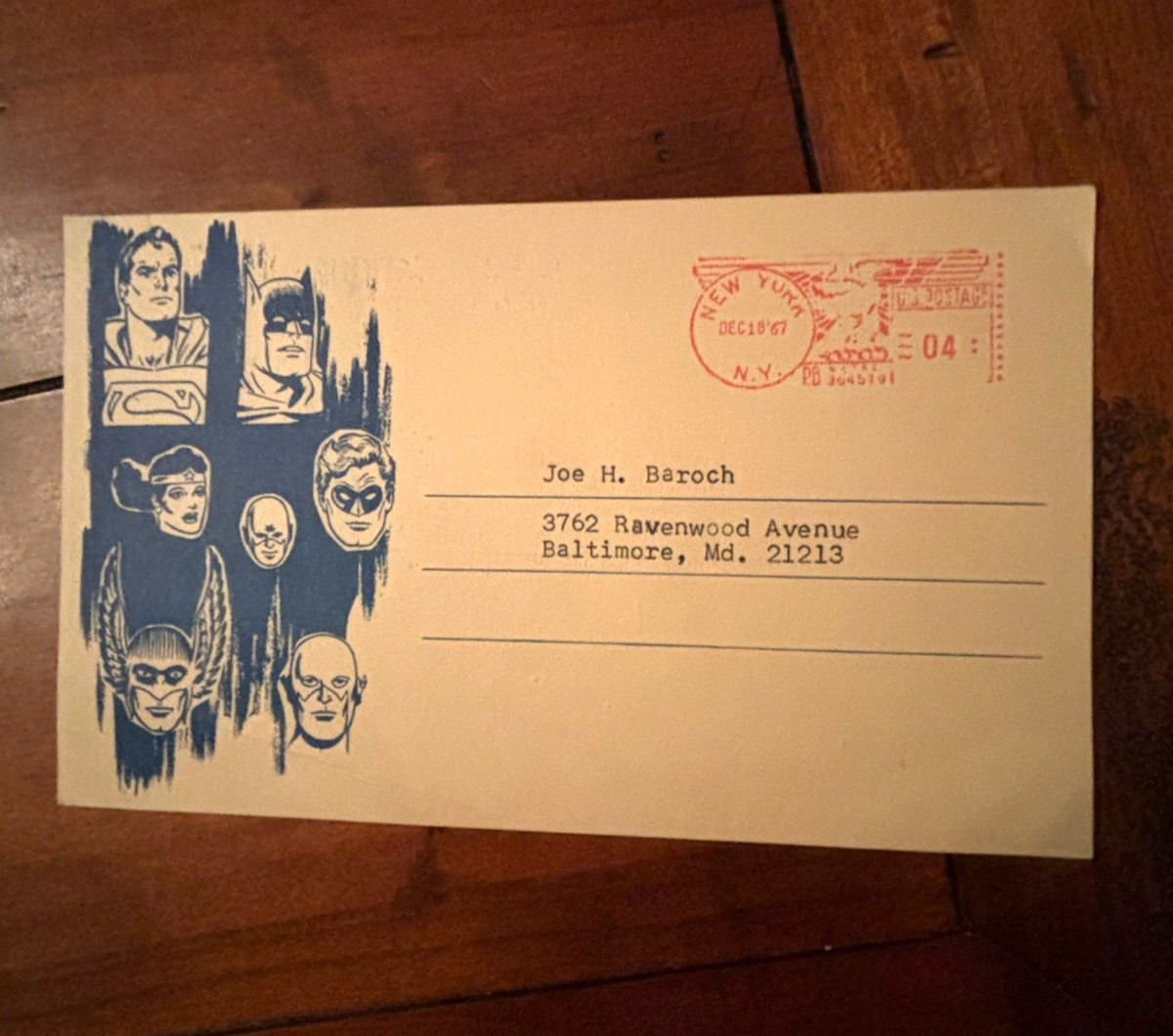 1967 DC Comics Fan Reply Postcard w/ Justice League Characters - Scarce 1967 DC Comics Fan Reply Postcard w/ Justice League Characters - Scarce
