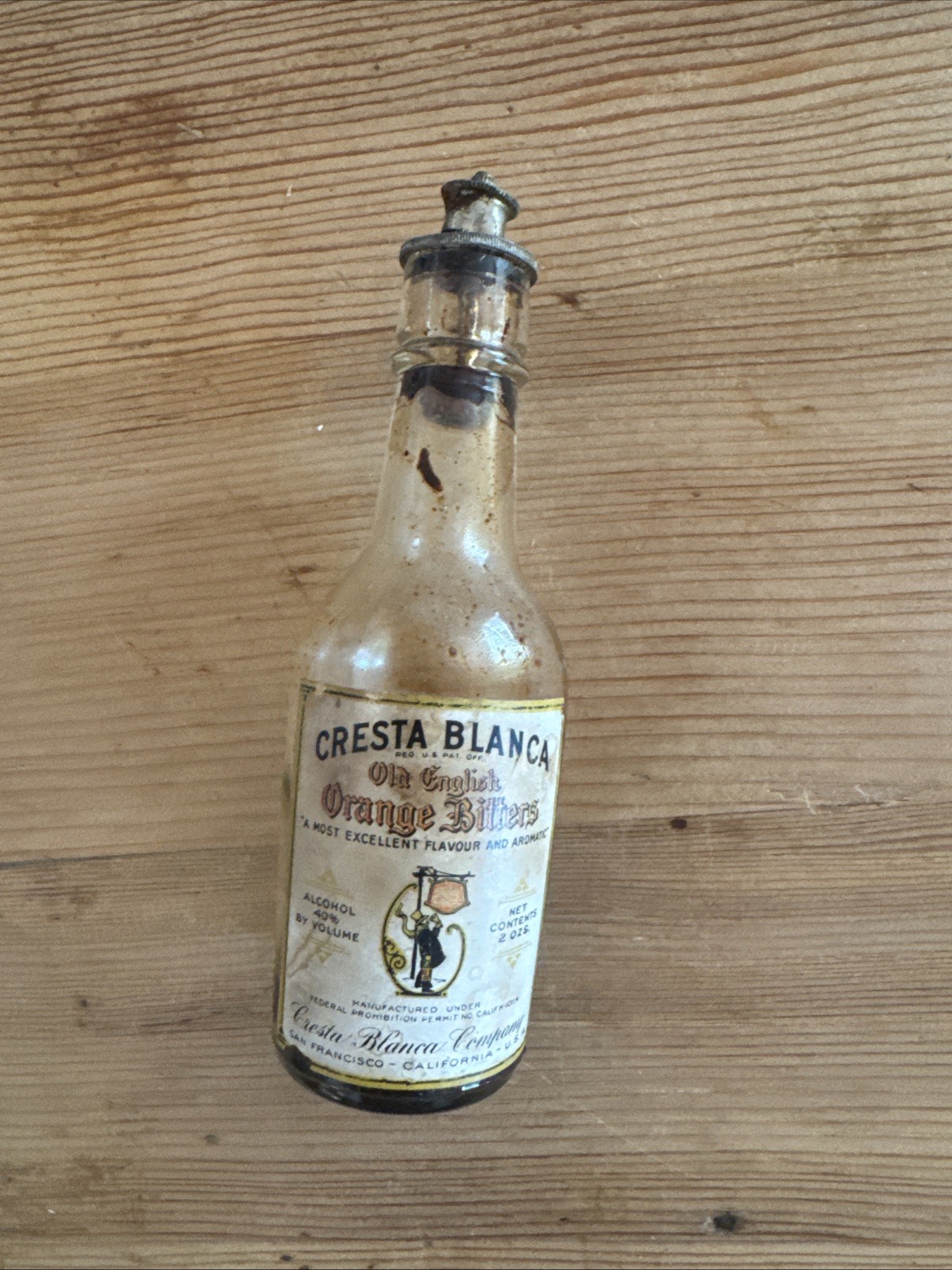Vintage Cresta Blanca Old English Orange Bitters Vintage Cresta Blanca Old English Orange Bitters