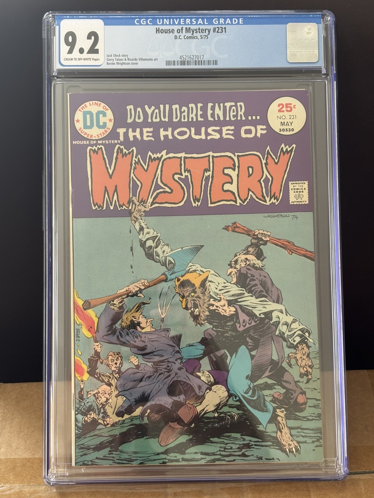 - House of Mystery #231 (1975) - CGC 9.2. WHITE - Classic Wrightson cover - House of Mystery #231 (1975) - CGC 9.2. WHITE - Classic Wrightson cover