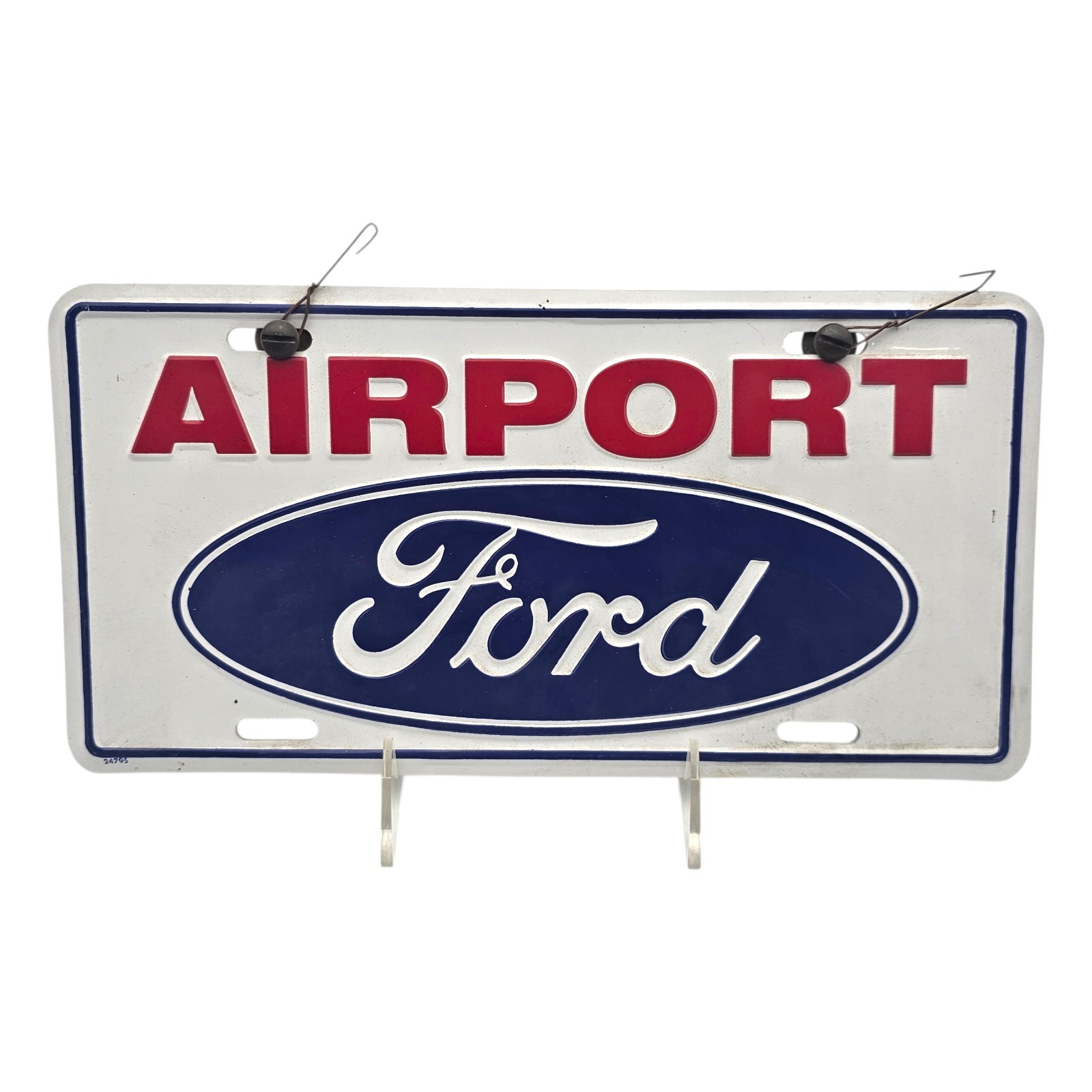 Vintage Ford Airport Sign Plate Metal Automotive Advertising Late 20th Century