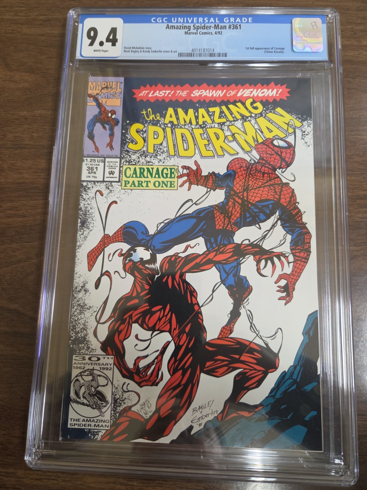 Amazing Spiderman 361 Cgc 9.4 White Pages 1st Carnage Amazing Spiderman 361 Cgc 9.4 White Pages 1st Carnage