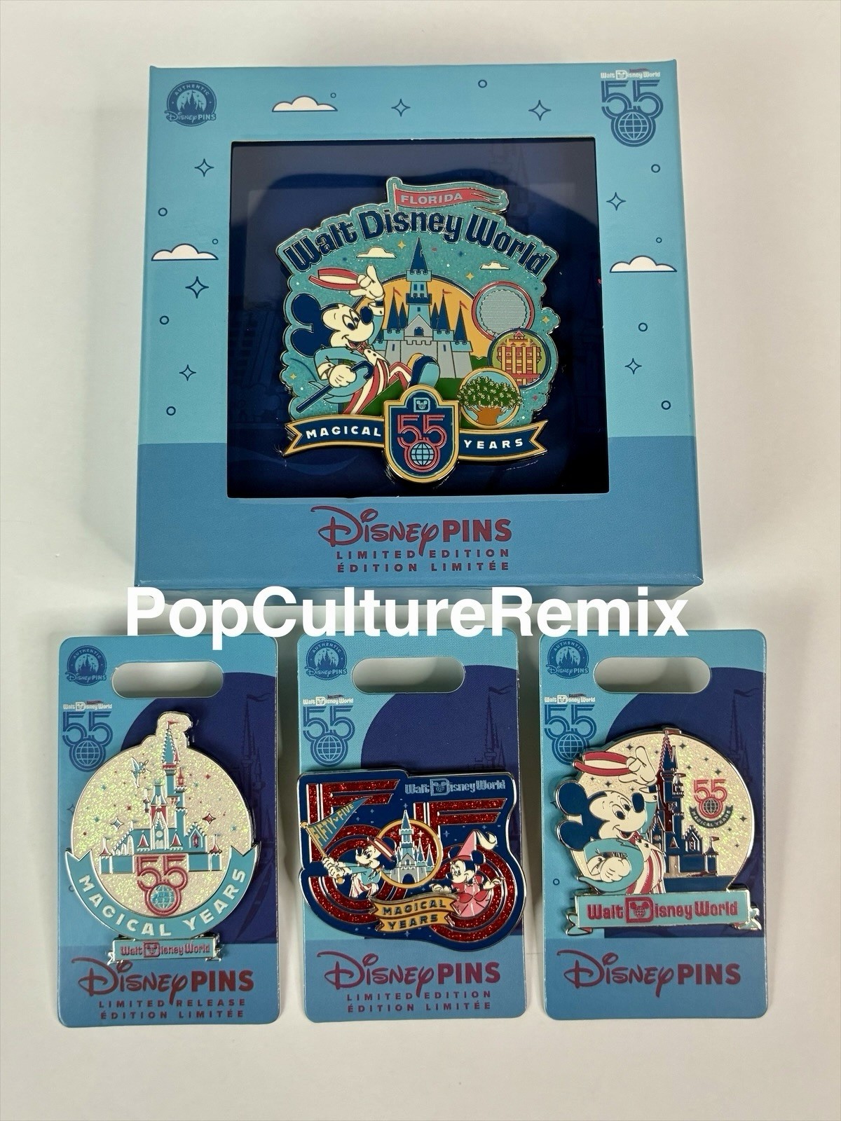2026 Walt Disney World Parks 55th Anniversary Mickey Pin Set Of 4