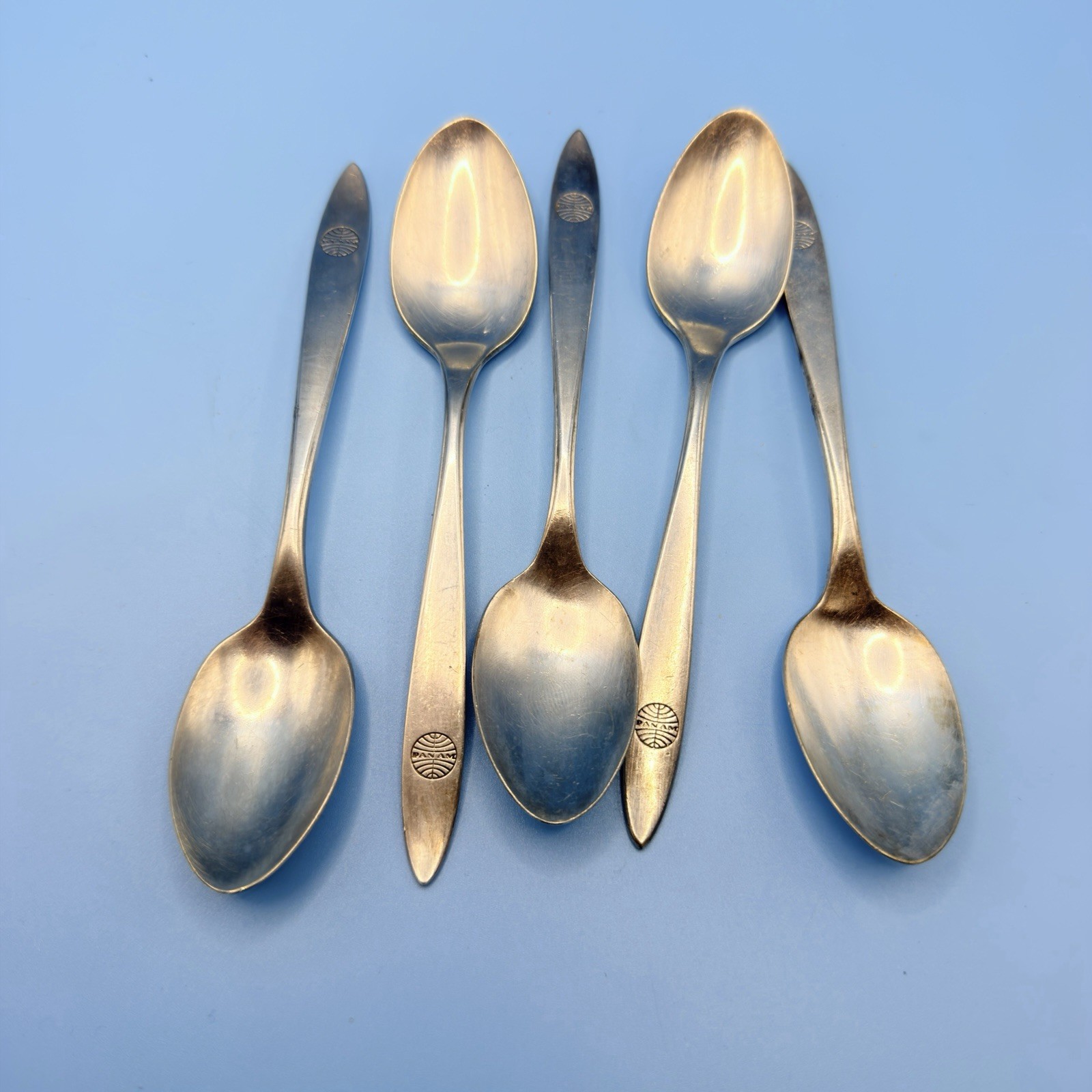 Pan American Airline International Silverplate Silverware PAA Exclusive 9 Spoons Pan American Airline International Silverplate Silverware PAA Exclusive 9 Spoons