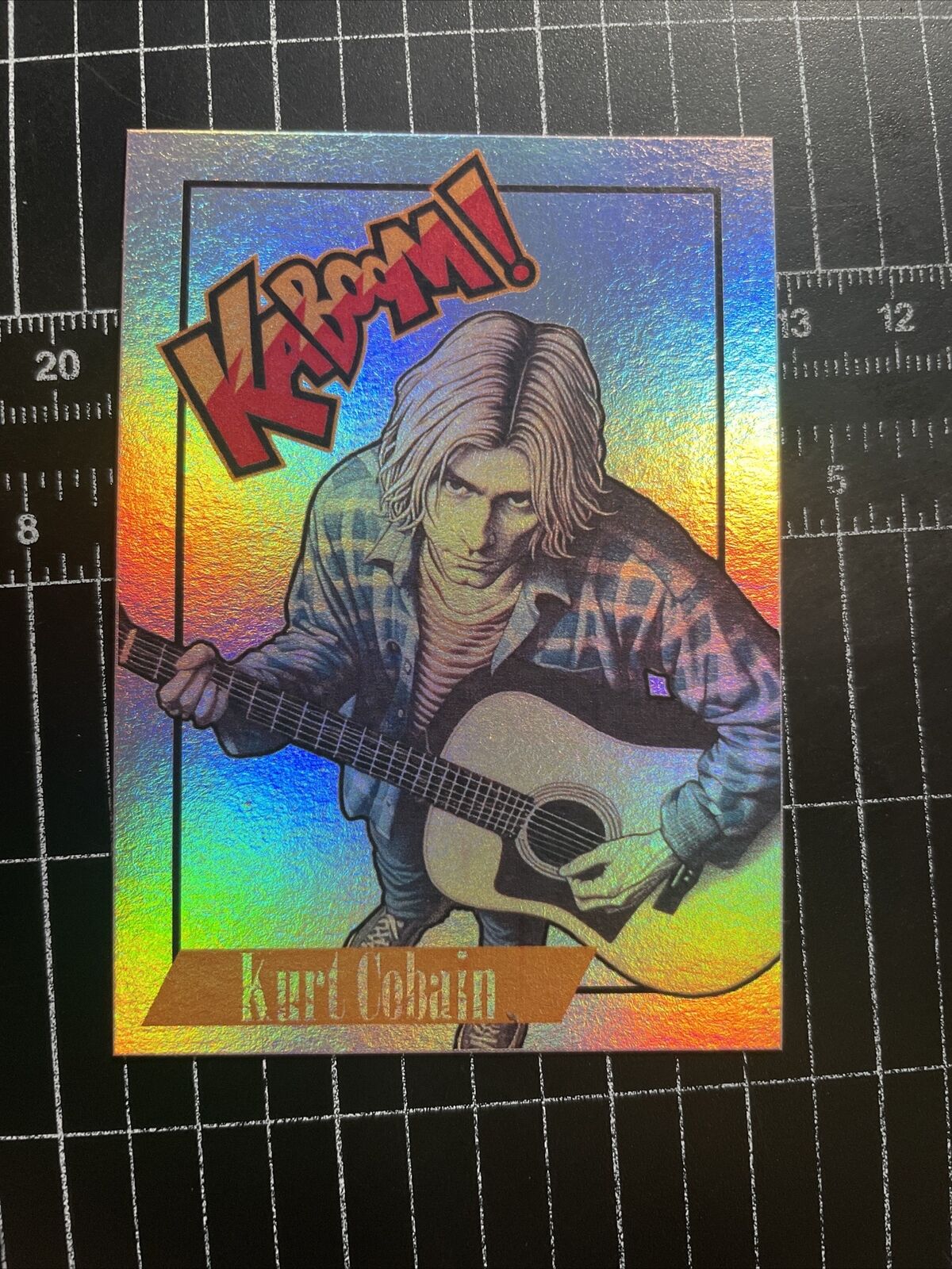 Kurt Cobain Boom Parody Custom Holo Refractor Trading Card