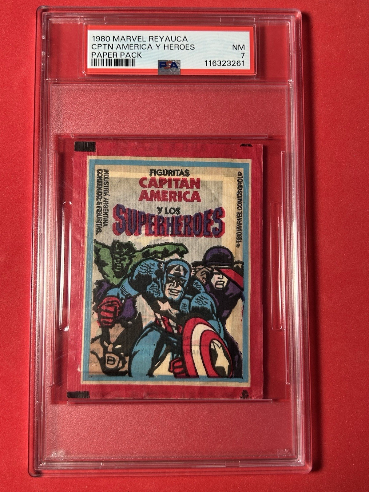 1980 Ultra Figus Marvel Superheroes Sealed Pack Argentina PSA 7 Wolverine RCs 1980 Ultra Figus Marvel Superheroes Sealed Pack Argentina PSA 7 Wolverine RCs