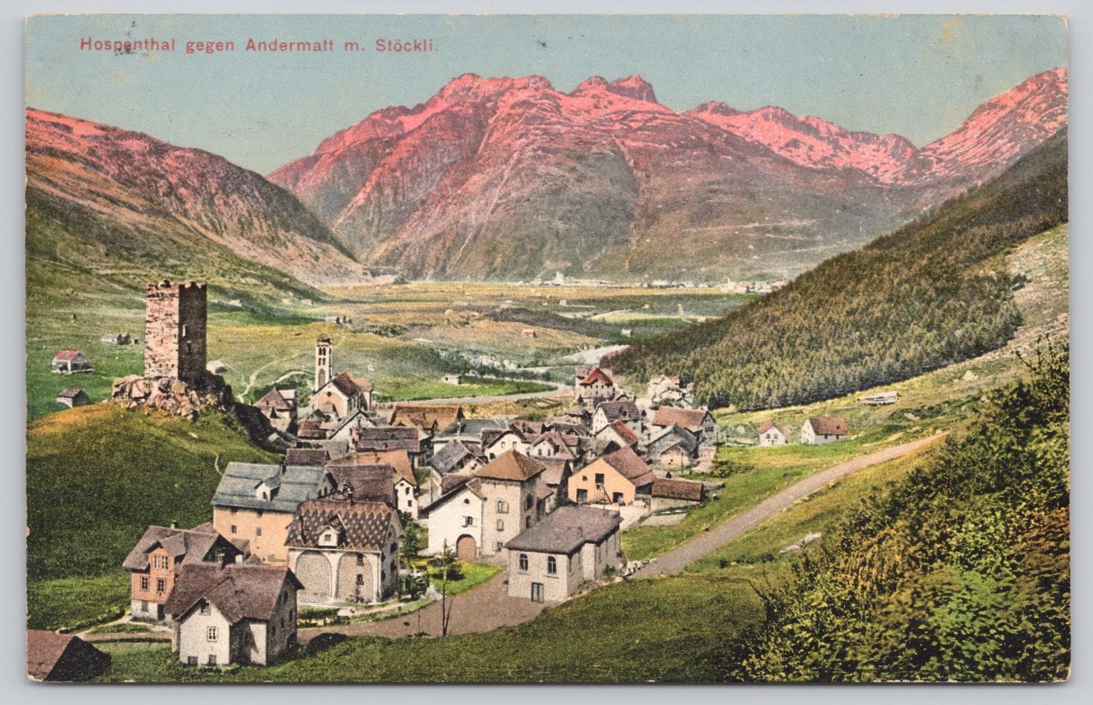 Hospenthal Andermatt Switzerland Stöckli Mountain Vintage Postcard Wilhelm Frey Hospenthal Andermatt Switzerland Stöckli Mountain Vintage Postcard Wilhelm Frey