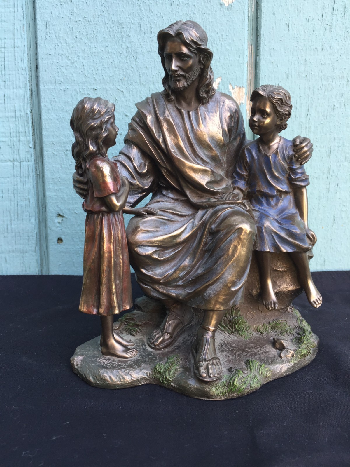 Christ with Children Bronze Religious Statue by Veronese 8\