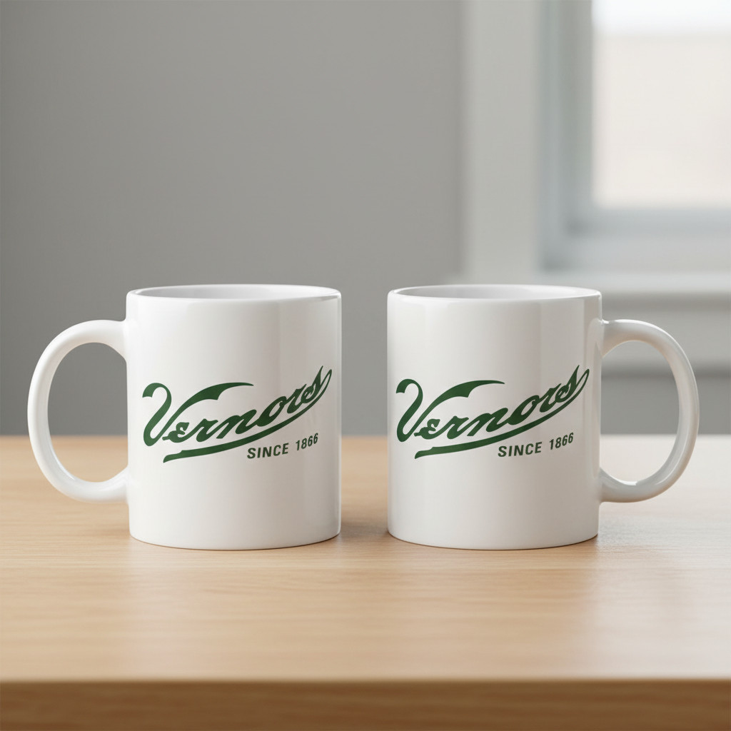 Vintage Vernors 100th Anniversary Coffee Mug Anchor Hocking 1966 Vintage Vernors 100th Anniversary Coffee Mug Anchor Hocking 1966