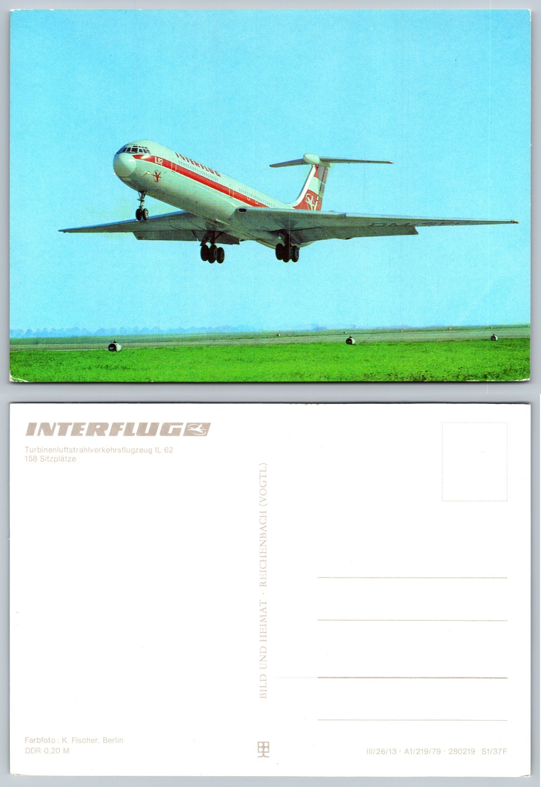 Continental Interflug Airliner Postcard